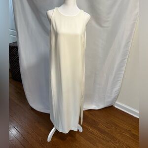 Brand New ANN TAYLOR with tag Elegant Cream Sleeveless Dress with side s…